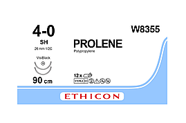 Хірургічна нитка Ethicon Пролен (Prolene) 2/0, довжина 75 см, 2 кільк. голки 26 мм, W8355