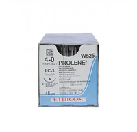 Хірургічна нитка Ethicon Пролен (Prolene) 4/0, довжина 45см, реж. голка 16мм, W525 (8634G)