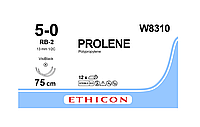 Хирургическая нить Ethicon Пролен (Prolene) 5/0, длина 75 см, 2 кол. иглы 13 мм, W8310