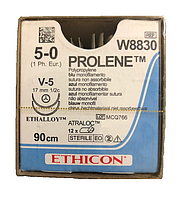 Хирургическая нить Ethicon Пролен (Prolene) 5/0, длина 90 см, 2 кол. иглы 16 мм, W8830