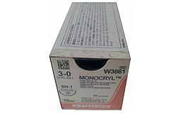 Хірургічна нитка Ethicon Монокрил (Monocryl) 3/0, довжина 70 см, кільк. голка 22 мм, W3661