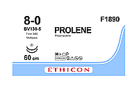 Хирургическая нить Ethicon Пролен (Prolene) 8/0, длина 60 см, 2 кол. иглы 6,5 мм, F1890