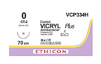 Хирургическая нить Ethicon Викрил Плюс (Vicryl Plus) 0, длина 70 см, кол. игла 26 мм, VCP334H