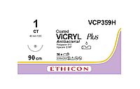 Хирургическая нить Ethicon Викрил Плюс (Vicryl Plus) 1, длина 90 см, кол. игла 40 мм, VCP359H