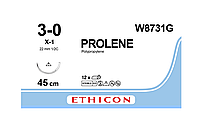 Хирургическая нить Ethicon Пролен (Prolene) 3/0, длина 45 см, реж. игла 22 мм W8731G