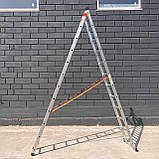 2-х секційна драбина 6 метрів складна, алюмінієва драбина 12 сходин, фото 9