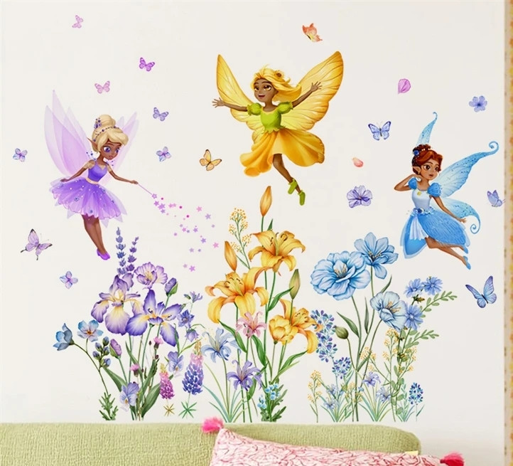 Наклейка на стіну BRUP Квіткові феї та квіти (лист 30 х 90 см) б421-4
