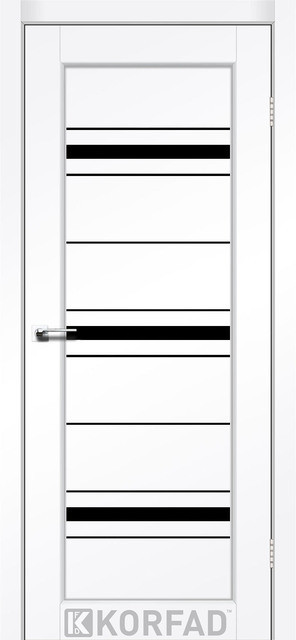 Двері міжкімнатні Корфад/ Korfad FL-02 Аляска Super PET (скло чорне), фото 1