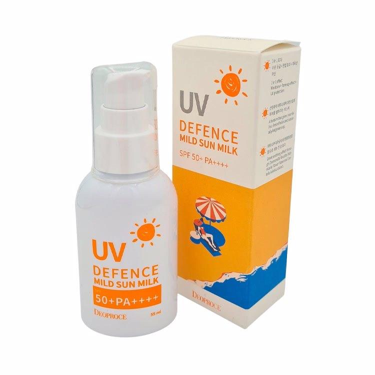 Сонцезахисне молочко з ромашкою Deoproce UV Defence Mild Sun Milk SPF50+ PA++++ 55 мл