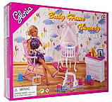 Ігровий набір меблі для ляльок Барбі Gloria 9929 Дитяче ліжко комод крісло іграшки, фото 3