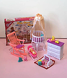 Ігровий набір меблі для ляльок Барбі Gloria 9929 Дитяче ліжко комод крісло іграшки, фото 2