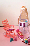 Ігровий набір меблі для ляльок Барбі Gloria 9929 Дитяче ліжко комод крісло іграшки, фото 6