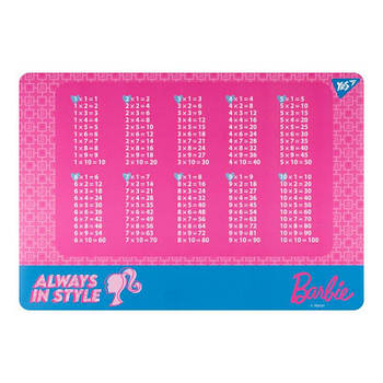Підкладка для столу Yes Barbie з підказками таблиця множення А3 492257