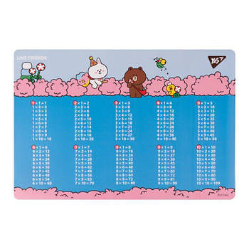 Підкладка для столу Yes "Line Friends. Together" таблиця множення 492254
