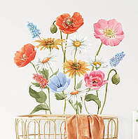 Виниловые наклейки BRUP на стену Полевые цветы ( лист 30 х 90 см) Б201-6