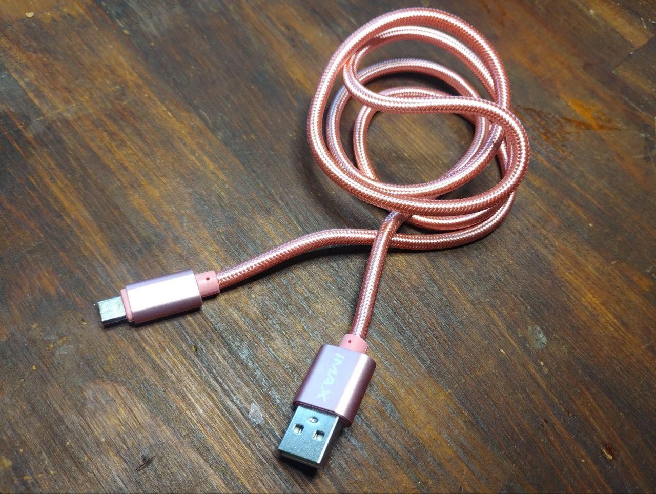 Якісний MicroUSB кабель IMAX рожевий