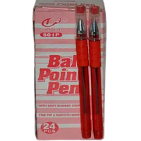 Ручки масляные 501-p красный стержинь упаковка 24 шт