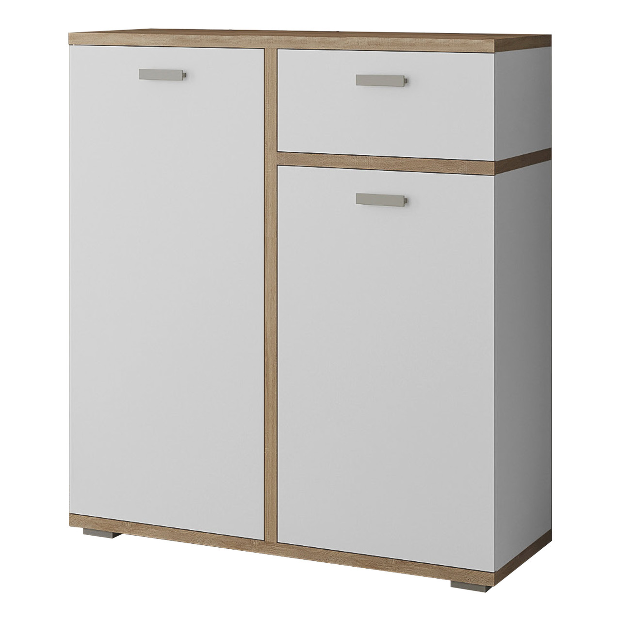 Сучасний вузький комод тумба для взуття білий дуб сонома в передпокій коридор Лаціо Сокме