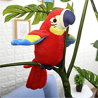 Интерактивная игрушка попугай Parrot Talking повторяет слова и машет крыльями Красная