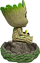 Горщик кашпо для квітів та канцелярії Грут Groot G9 Малюк з пташеням та підставкою пень, фото 3
