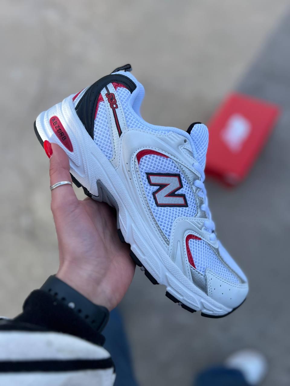 Кроссовки мужские белые New Balance 530 Retro White Silver Red (16294)