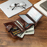 Чоловічий гаманець із натуральної шкіри. Шкіряний гаманець чоловічий портмоне зі шкіри Чорний, фото 8