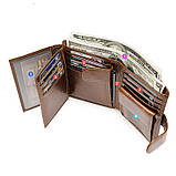 Чоловічий гаманець із натуральної шкіри. Шкіряний гаманець чоловічий портмоне зі шкіри Чорний, фото 9