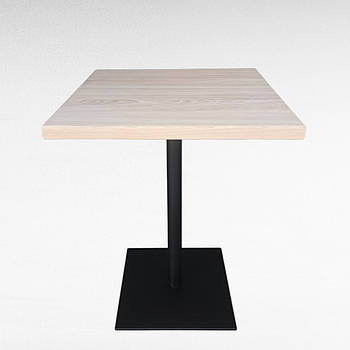 Стіл дерев'яний для кафе на металевій нозі Квадратний столик в стилі лофт на одній ніжці Масив Ясен