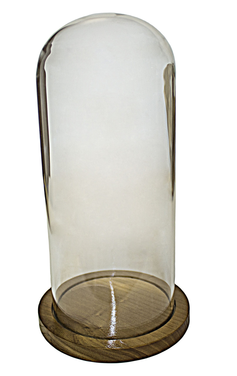 Ковпак скляний Проміс-Плюс на дерев'яній підставці, горіх 185*100*80