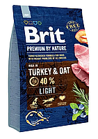 Сухий корм Бріт Brit Premium Dog Light для дорослих собак, 3 кг