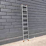 Алюмінієва драбина приставна односекційна 3 м 9 сходин Техпром, фото 2
