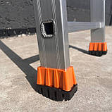 Алюмінієва драбина приставна односекційна 3 м 9 сходин Техпром, фото 5