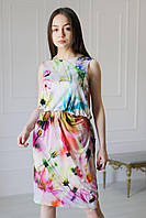 Жіноча сукня, весна-літо, квітковий принт, довжина міді, від українського бренду Sweet Woman