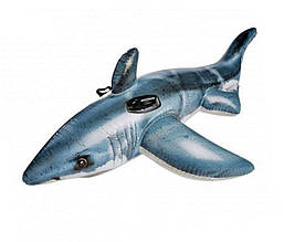 Дитячий надувний плотик для катання Intex 57525 «Біла Акула», 173 х 107 см