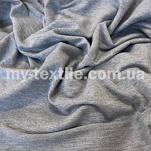 Двонитка тканина трикотажна хб Туреччина 240 grm 180 см Світло-сірий (меланж)