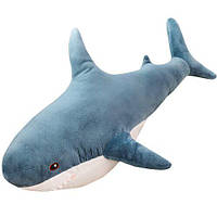 Мягкая игрушка Акула 45см, Синяя Плюшевая подушка обнимашка Акула