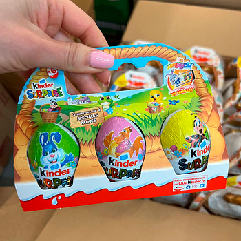 Пасхальный набор шоколадных яиц Kinder Surprise 6 шт Італія