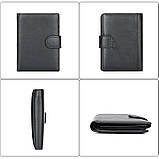 Чоловічий гаманець із натуральної шкіри. Шкіряний гаманець чоловічий портмоне зі шкіри Чорний, фото 4