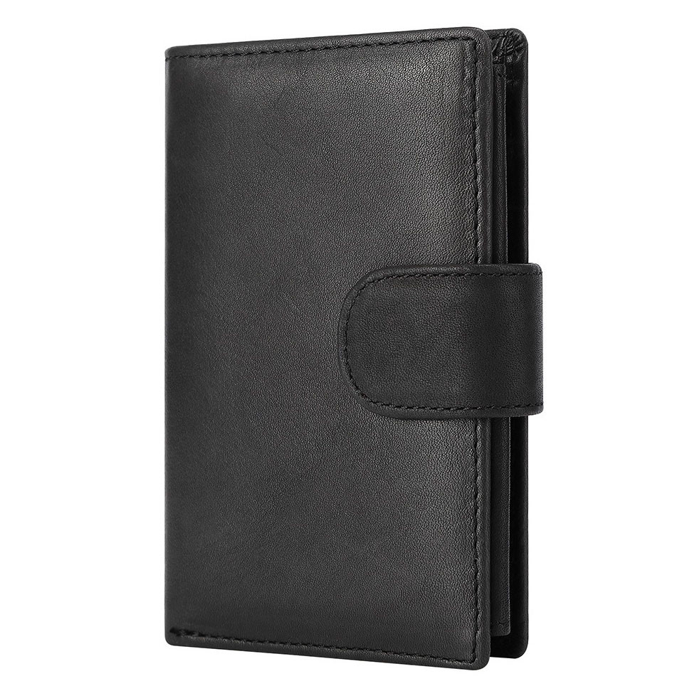 Чоловічий гаманець із натуральної шкіри. Шкіряний гаманець чоловічий портмоне зі шкіри Чорний, фото 1