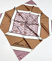 Платок женский шелковый молодежный Elisabetta Franchi. Стильный весенний платок с ручной подшивкой