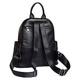 Рюкзак жіночий шкіряний міський стильний. Рюкзак із натуральної шкіри (чорний), фото 4