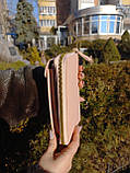Пудра - жіночий гаманець - сумка-клатч для телефону, грошей та банківських карток, з довгим ремінцем, фото 6