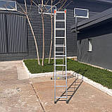 Двохсекційна драбина алюмінієва 5 метрів, стрем’янка 10 сходинок, фото 4