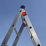 Двохсекційна драбина алюмінієва 5 метрів, стрем’янка 10 сходинок, фото 5