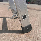 Двохсекційна драбина алюмінієва 5 метрів, стрем’янка 10 сходинок, фото 7