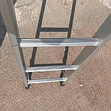 Двохсекційна драбина алюмінієва 5 метрів, стрем’янка 10 сходинок, фото 8