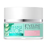 Зволожувально-заспокійливий крем-гель для обличчя Eveline Cosmetics Organic Aloe + collagen ,50 мл