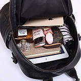 Рюкзак жіночий шкіряний міський стильний. Рюкзак із натуральної шкіри (чорний), фото 9