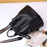 Рюкзак жіночий шкіряний міський стильний. Рюкзак із натуральної шкіри (чорний), фото 6