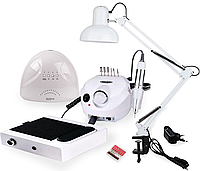 Набор лампа SUNone 48 Вт + фрезер ZS-601 (без педали) + вытяжка BQ-858-1+ наснастольная лампа, белая